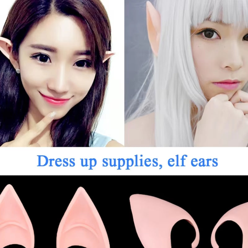 Mysterious Angel Elf Ears Latex Ears for Fairy Cosplay Costume Accessories Halloween Decoration Photo Props Adult Kids Toys